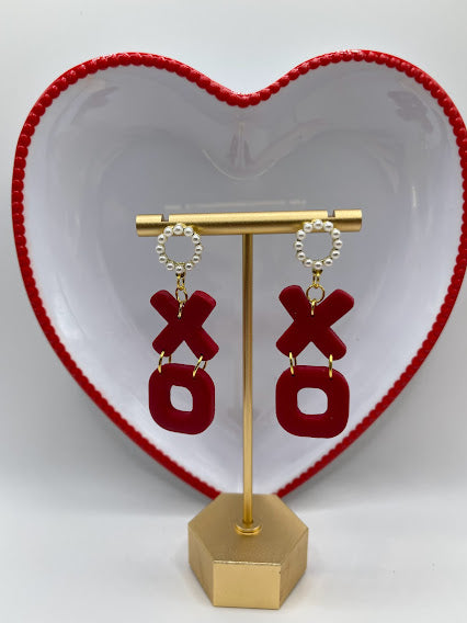 Red XOXO earrings